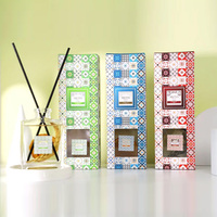 Diffuseur de parfum d'ambiance de luxe naturel en verre surdimensionné avec bâtonnets en rotin, disponible en 100ml, 500ml et 1000ml, avec emballage