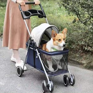 Large Portable Four Wheels Cat Pet Carrier <b>Stroller</b> Simple Design Foldable Travel Product for Pets - Product Image 5