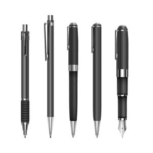 Pluma estilográfica de metal con punta de acero inoxidable, tipo estándar, para uso en oficina - Product Image 1