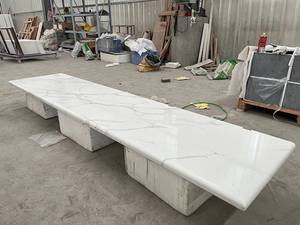 Dalle en pierre artificielle de quartz blanc, taille personnalisée, plan de travail de cuisine et carrelage de sol de salle de bain, panneau mural - Vente en gros - Product Image 5