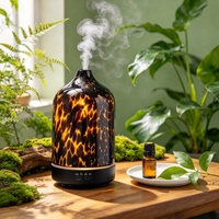 Diffuseur d'arômes en verre artisanal, décoration d'intérieur, diffuseur d'huiles essentielles USB, humidificateur d'air avec lumière LED 7 couleurs