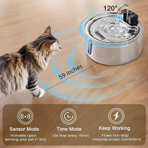 Fontanella <span class=keywords><strong>per</strong></span> Animali Domestici da 4L a Batteria, in Acciaio Inox con Sensore a Infrarossi, 3 Modalità, Lavabile in Lavastoviglie, <span class=keywords><strong>per</strong></span> <span class=keywords><strong>Gatti</strong></span> e Cani - Product Image 3
