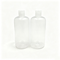 Botella de Plástico Transparente de 500 ml con Tapa de Rosca para Champú, Gel de Ducha, Aceite, Agua, Loción, Desinfectante de Manos, Venta al Por Mayor de Fábrica