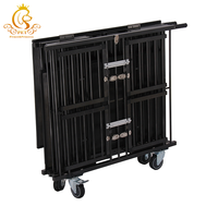 Cage de présentation mobile pour animaux de compagnie en aluminium massif moderne EUR VET avec fermeture à bouton pour chiens et chats, utilisation en compétition, avec roues