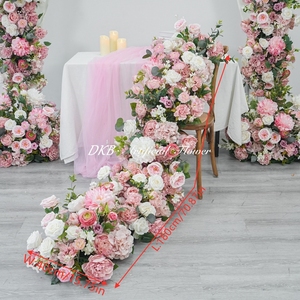 Hot Sale High Quality Pink Silk Artificial Floral Table Runner Wedding Decoration Flower Row - Product Image 2