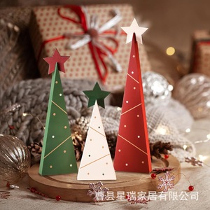 Mingxu Wooden Desktop Christmas <b>Tree</b> <b>Stand</b> Handmade Home Decoration Versatile Style - Product Image 3