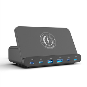 Cargador multifunción de 160W de escritorio con carga inalámbrica rápida para portátiles y teléfonos inteligentes con múltiples puertos - Product Image 1