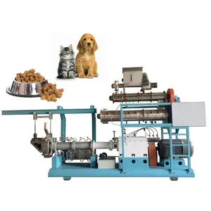 Automatische Extruder Tiernahrung Pellet herstellung Verarbeitung maschine Trocken futter Produktions linie für Hundefutter