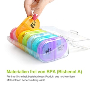 AM/PM Vòng <span class=keywords><strong>Pill</strong></span> <span class=keywords><strong>Box</strong></span> Lưu Trữ Organizer 7 Ngày Thuốc 14 Khoang Container Nhựa Cầm Tay Chia Hộp Thuốc - Product Image 6