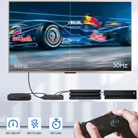 Conmutador HDMI2.0 4K60HZ 5-en-1 5-Salidas Hardrock Metal con Control Remoto para Cine en Casa y Juegos