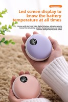 Calentador de Manos Ultrafino y Pequeño PORPIU, Banco de Energía Portátil de 5000 mAh con Pantalla LED, Carga Rápida, para Uso en Exteriores