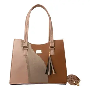 Bolso Tote para Mujer Fana Azyadeth M3734, Diseño con Paneles de PU y Decoración de Borlas, Uso Diario Informal - Product Image 1