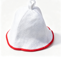 Chapeau de sauna en feutre de laine avec bordure colorée, bonnet de bain de sauna tendance, accessoire essentiel pour la salle de sauna