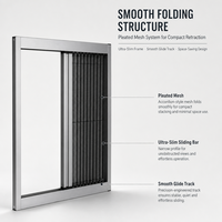Moustiquaire plissée ultra-fine pour fenêtre P30, moustiquaire rétractable pliable en aluminium, moustiquaire accordéon pour fenêtres