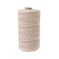 Cordon en macramé torsadé en coton naturel 100% blanc, corde tressée faite à la main pour décoration murale en gros