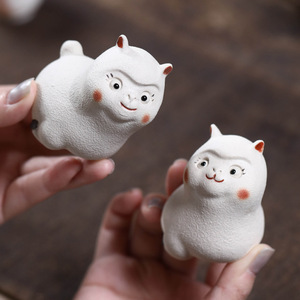 Purple Grit <b>Tea</b> Pet Cat Sculpture Lead Free For Kung Fu <b>Tea</b> <b>Set</b> Ornament - Product Image 2