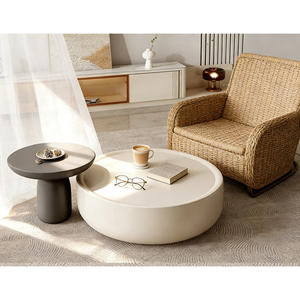 Table basse extensible moderne et simple, plateau en métal brillant, style crème, petite table minimaliste pour la maison - Product Image 2