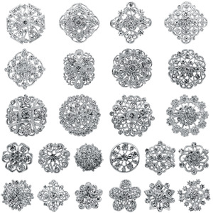 Muslim Fashion Card-Packaged Alloy Rhinestone Gold Plated Brooches Small Pin Corsages Engagement <b>Accessories</b> <b>Weddings</b> Parties - Product Image 2