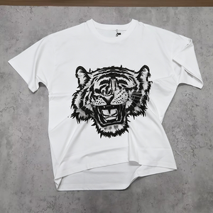 Men's 100% Cotton Graphic T Shirt Heavyweight Washed Short Sleeve Tee Custom Logo Casual Streetwear - Product Image 2
