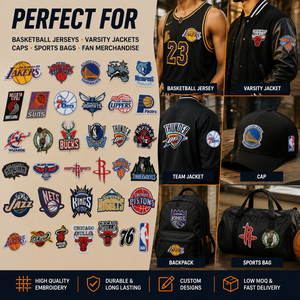 Écusson brodé avec logo du club de basketball, peut être repassé sur les vêtements, étiquette brodée - Product Image 4