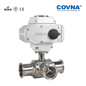Válvula de Bola Sanitaria de Acero Inoxidable COVNA Clase 150, de 3 Vías, con Abrazadera Triple, Motorizada - Product Image 3