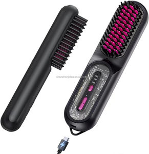 Plancha de Pelo a Batería con Calentamiento Rápido, Temperatura Máxima de 190°C, Cepillo Alisador de Pelo, Venta al por Mayor de Fábrica, Alta Calidad - Product Image 1