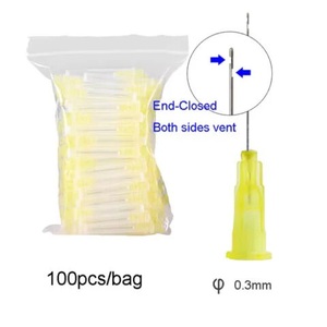 100 Pezzi Punte per Siringhe Dentali Monouso 25G/27G/<span class=keywords><strong>30G</strong></span> Aghi per Irrigazione Endodontica Manuali in Acciaio Inox a Doppio Foro Materiale Plastico CE - Product Image 6