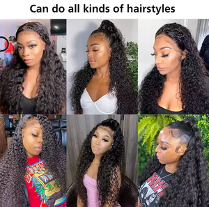 Perruques de cheveux humains fermeture frisée jerry curly 16 pouces afro lisse avec dentelle frontale en dentelle body wave full lace en tresses - Product Image 6