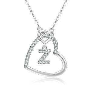 Hot Jewelry zircone <span class=keywords><strong>24</strong></span> placcato <span class=keywords><strong>oro</strong></span> <span class=keywords><strong>collana</strong></span> con lettera d'amore Tinny <span class=keywords><strong>collana</strong></span> a forma di cuore <span class=keywords><strong>collana</strong></span> con ciondolo in zircone per donna - Product Image 6