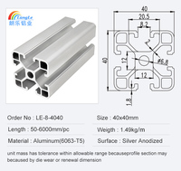 4040 4080 40120 40160 série profilé extrudé en aluminium à rainure en T noir principaux fabricants norme européenne