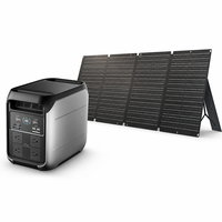 Station d'alimentation portable 1800W + Kit de panneaux solaires pliables 100W/200W/600W - Alimentation hors réseau pour le camping, la pêche et les voyages en voiture