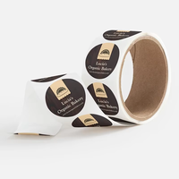Rouleau d'autocollant d'emballage rond en vinyle auto-adhésif imperméable à l'eau pour aliments, avec logo privé personnalisé