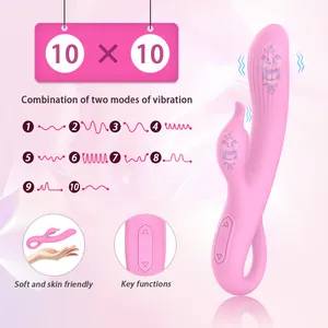 Vibrator kelinci realistis wanita, mainan seks mode 30 kecepatan dildo vibrator untuk pasangan dewasa