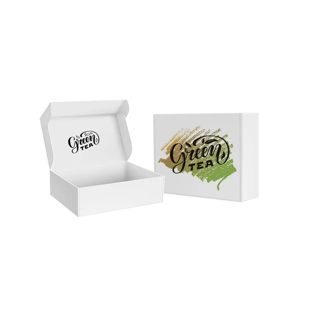 Caja de cosméticos con logo personalizado, embalaje de té, caja de cartón con cinta de sellado, muestra gratis