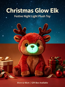 Renna Luminosa di Natale, Peluche Super Morbido, Classico Colore Marrone Caramello, <span class=keywords><strong>Corna</strong></span> e Naso Luminosi, Decorazione Festiva, Confezione Regalo - Product Image 3