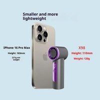 Ventilateur portable X98 haute vitesse en plastique, recharge USB, longue autonomie, turbo puissant, pour extérieur