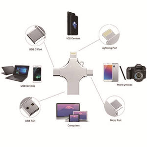 Unidad USB de teléfono móvil cuatro en una unidad USB de metal al por mayor letter-able - Product Image 1