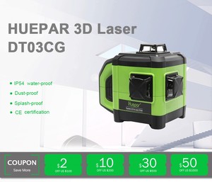 <span class=keywords><strong>Nivel</strong></span> <span class=keywords><strong>Láser</strong></span> Verde 3D <span class=keywords><strong>Autonivelante</strong></span> Electrónico <span class=keywords><strong>Huepar</strong></span> DT03CG, Línea Cruzada 3x360, Alineación de Nivelación de Tres Planos - Función de Pendiente Dual - Product Image 3