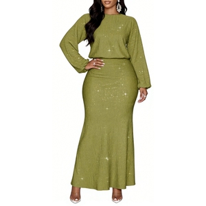 ชุดเดรสแม็กซี่ผ้ารุ้งประดับกลิตเตอร์สำหรับผู้หญิง - ชุดเดรสยาวแขนยาวสำหรับงานทางการ แฟชั่น - Product Image 1