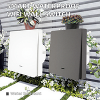 Panel Sentuh Tahan Air Standar Eropa Smart Life 2-Gang Sakelar Rumah Pintar Kontrol Jarak Jauh Aplikasi Kontrol Suara WiFi