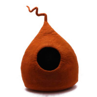 Handgefertigtes Umweltfreundliches Orange Merino-Woll-Haustierkäfig Bio-Kleintier-Nest Abnehmbar & Waschbar Katzen- und Hundekäfig für Kleintiere