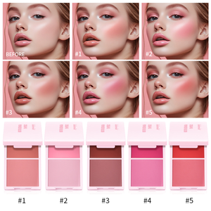 ลดราคาสุดคุ้ม! บลัชออน 2 in 1 เนื้อครีมและแป้ง 5 สี ไฮไลท์เตอร์ บลัชออน คอนทัวร์ พาเลท - Product Image 3