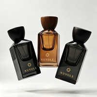 Flacon de parfum carré unique d'usine, 50 ml, en verre épais, flacons de parfum vides noirs de 30 ml avec emballage en boîte