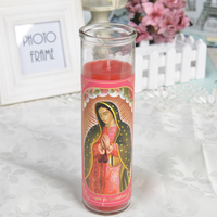 Vente en gros d'usine, pot en verre de 16 oz, activités religieuses créatives, bougie d'église, bougie de Noël de 7 jours, bougie de prière, récipients en verre