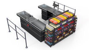 Mostrador de Caja Personalizable con Recubrimiento de Color para <span class=keywords><strong>Supermercados</strong></span>, Mesa de Caja con Identidad de Marca para <span class=keywords><strong>Supermercados</strong></span> en Franquicia - Product Image 5