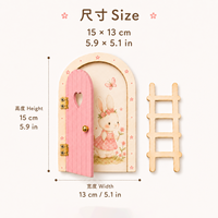 Kit de porte de fée miniature en bois, porte d'elfe ouvrable, tapis miniature, accessoires de jardin miniature
