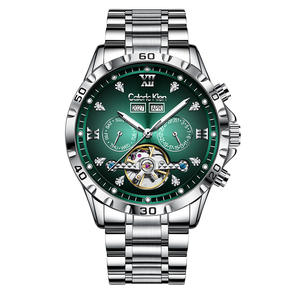 <span class=keywords><strong>CK</strong></span> 완전 자동 기계식 시계, 방수, 야광, 다기능, 대형 다이얼, 견고한 스틸 스트랩 남성용 시계 - Product Image 5