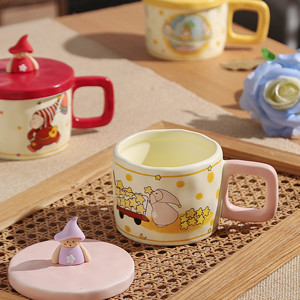 Taza de Cerámica con Tapa, Diseño Creativo de Chica Mágica de Dibujos Animados, Linda y Distintiva, Resistente a Altas Temperaturas, de Alta Calidad <span class=keywords><strong>para</strong></span> Uso Doméstico - Product Image 3