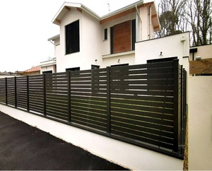 Panneaux de clôture de <span class=keywords><strong>piscine</strong></span> en aluminium de 6 pieds de haut avec lattes plates et sections inférieures avec les yeux bandés. - Product Image 4