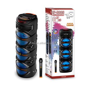 Loa Bass Three 8 inch mới nhất, âm thanh nổi TWS lớn IFeiGift 8302 với đèn LED đẹp mắt, điều khiển từ xa, micro không dây - Product Image 1